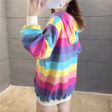 2021 Fashion  Rainbow Hoodies Sweatshirt