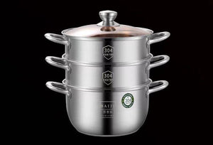 304  Stainless 28cm 3-Layers Steam pot