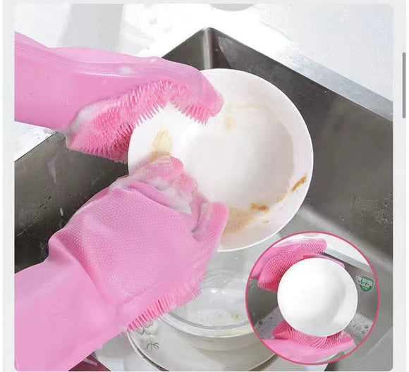 Kitchen dishwashing gloves