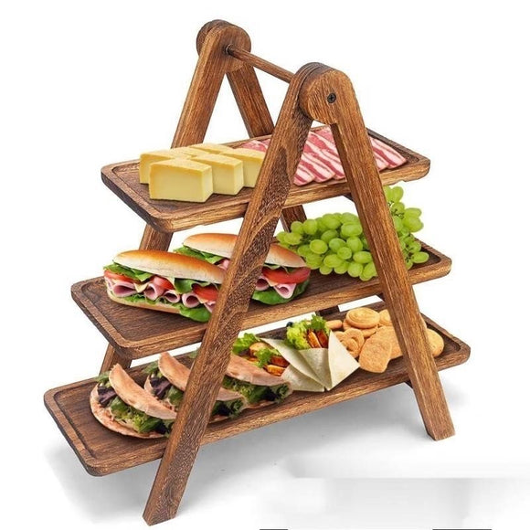 Wooden food serving Tray (3 layers)